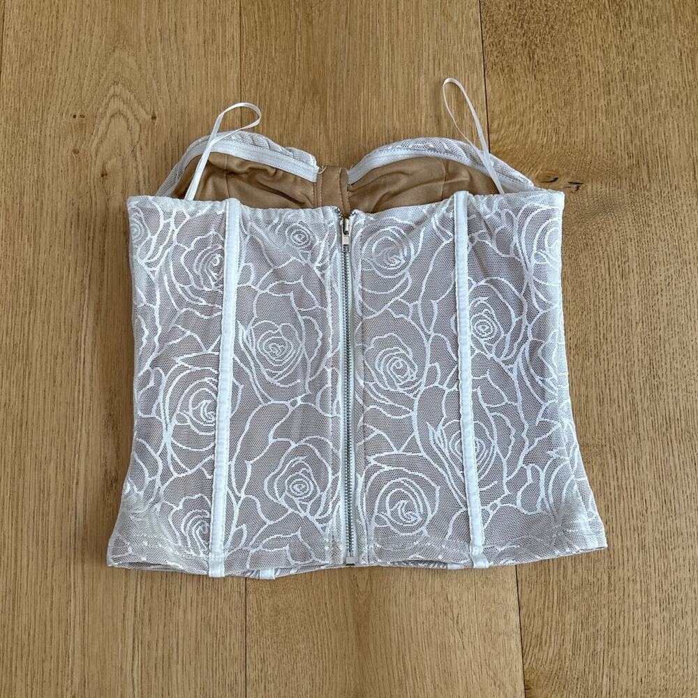 REBELFLOW Corset Top Strapless Size S White - Picture 4 of 4
